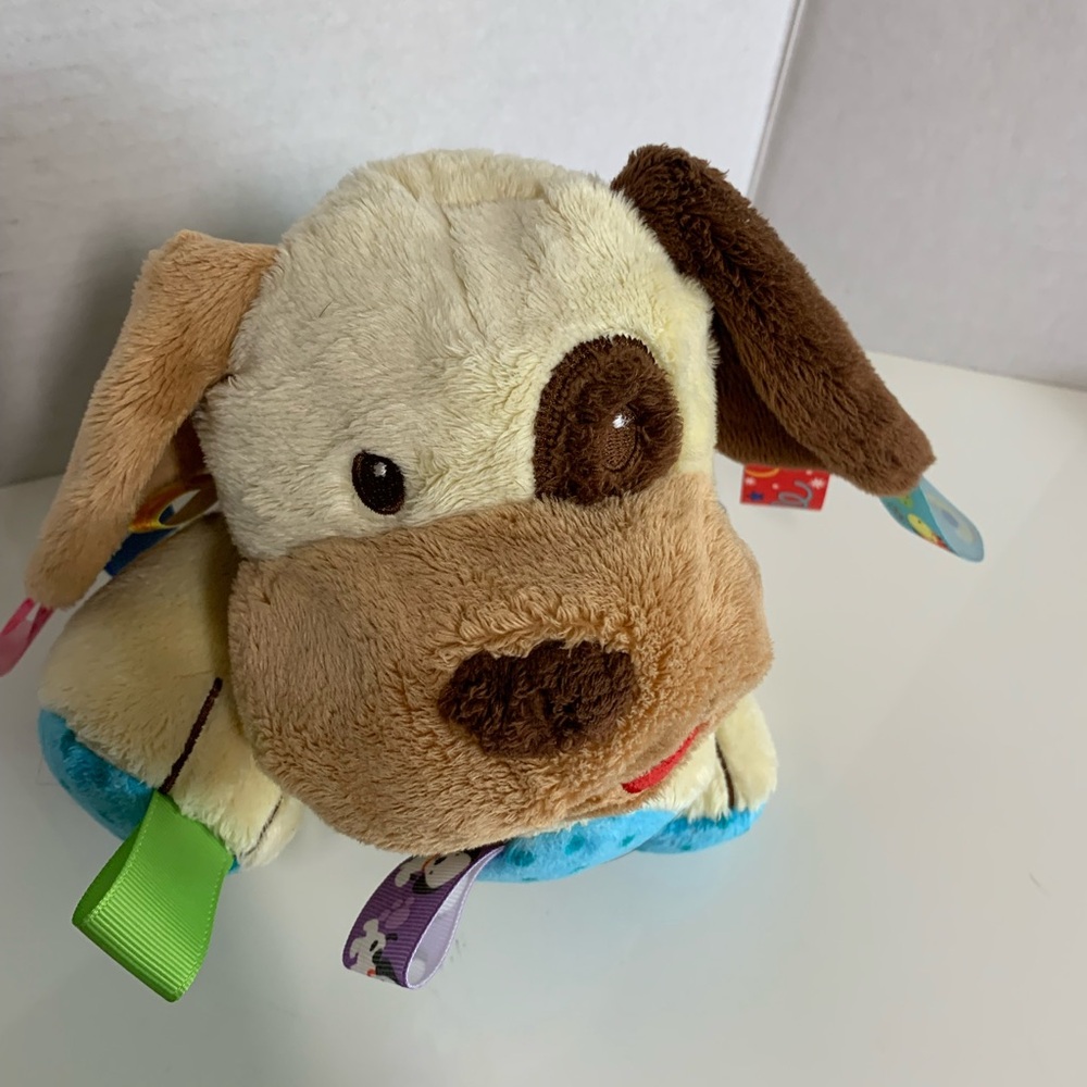 Mary Meyer Buddy Dog Taggies. Satin tags. Rattle